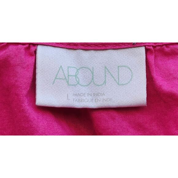 Abound Fuchsia Pink Eyelet Hem Cold Shoulder Top Large Lightweight Soft - Picture 4 of 5